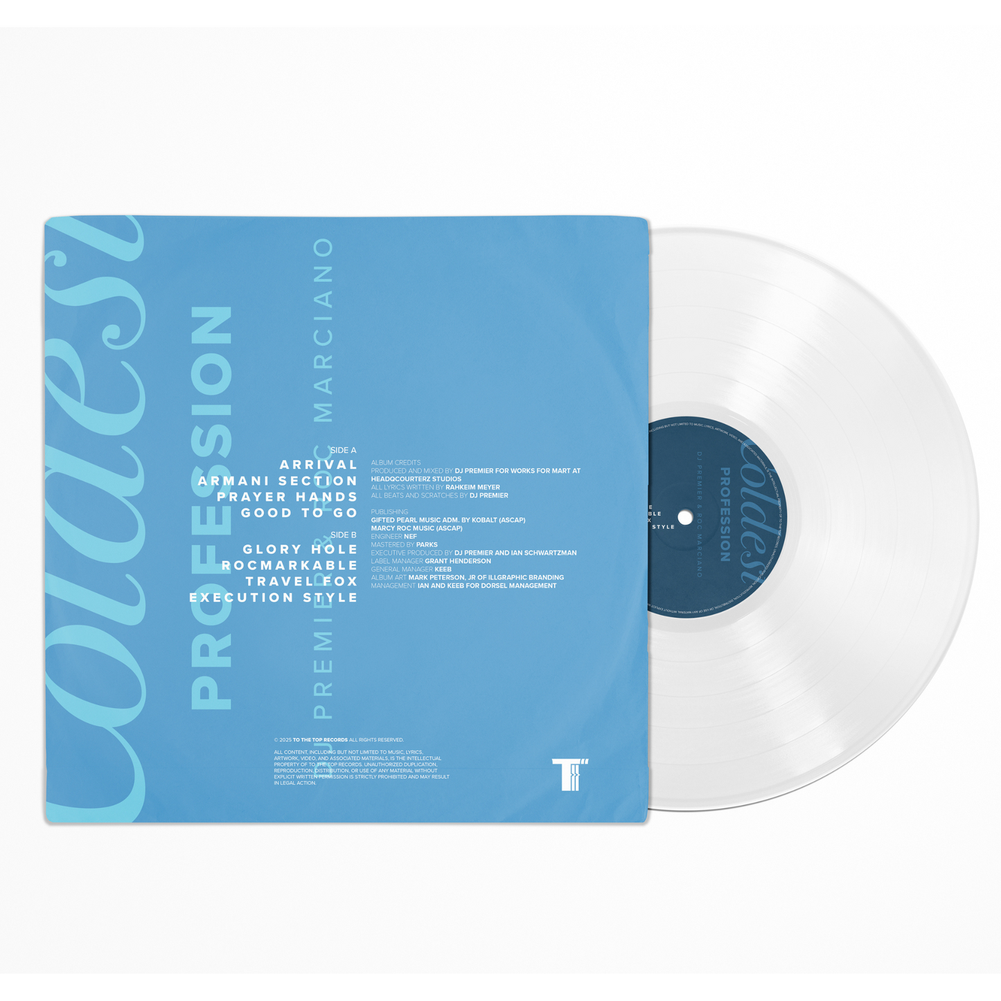 DJ PREMIER x ROC MARCIANO "The Coldest Profession" - White Vinyl