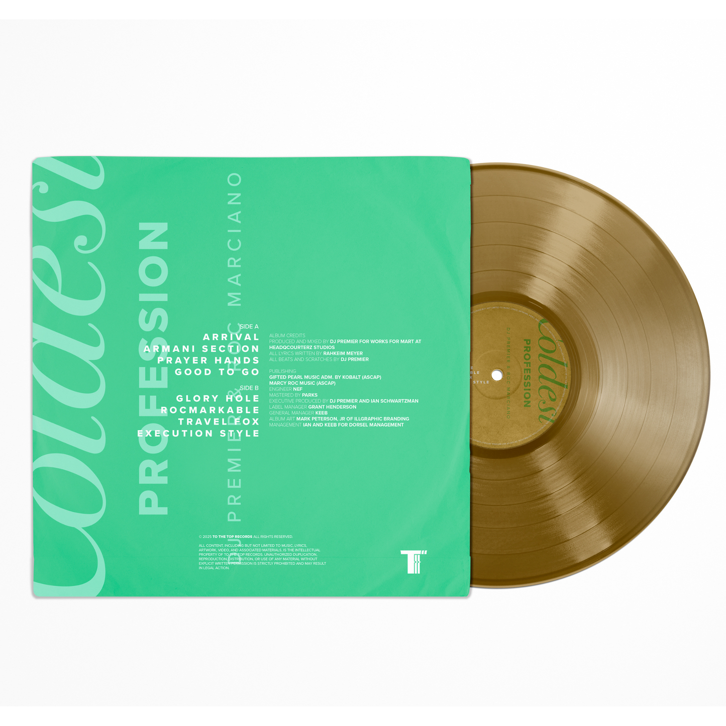DJ PREMIER x ROC MARCIANO "The Coldest Profession" - Honey Mustard Vinyl